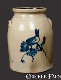Adam Caire, ADAM CAIRE / PO'KEEPSIE, NY Stoneware Crock with Bird Decoration, circa 1880, Stoneware