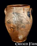 D. Goodale, Very Rare D. GOODALE / HARTFORD Stoneware Crock with Finely-Incised Federal Eagle Decoration, early 19th century, Stoneware