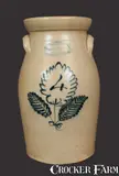 Burger & Lang, BURGER & LANG / ROCHESTER, NY Stoneware Churn with Floral Decoration