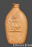 Clark & Fox, Rare and Important CLARK & FOX / ATHENS, NY Stoneware Flask with Relief Native American Image, circa 1835, Stoneware