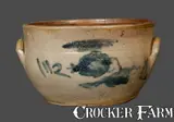 Mason & Russell, Scarce Cobalt-Decorated Stoneware Bowl, Stamped "MASON & RUSSELL / CORTLAND," circa 1835-39, circa 1835-39, Stoneware