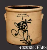 H. Weston, H. WESTON / HONESDALE, PA Stoneware Crock with Floral Decoration, circa 1870, Stoneware