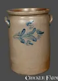W. H. Lehew, 4 Gal. W. H. LEHEW / STRASBURG, VA Stoneware Crock with Floral Decoration, circa 1870, Stoneware