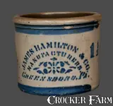 James Hamilton & Co., JAMES HAMILTON & CO. / GREENSBORO, PA Stoneware Cake Crock