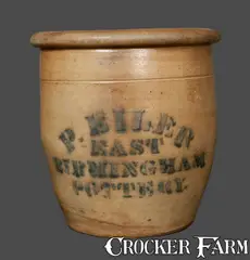 P. Eiler, P. EILER / EAST BIRMINGHAM POTTERY Stoneware Cream Jar, circa 1863-1873, Stoneware