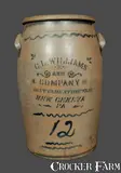 C. L. Williams, Twelve-Gallon C. L. WILLIAMS / BEST BLUE STONEWARE / NEW GENEVA, PA Crock, circa 1895, Stoneware