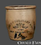 John P. Eberhart & Co., JOHN P. EBERHART & CO. / NEW GENEVA, PA Stoneware Cream Jar, circa 1875, Stoneware