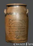 C. L. Williams, C. L. WILLIAMS / NEW GENEVA, PA 4 Gal. Stoneware Crock, circa 1890, Stoneware