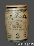 HAMILTON & JONES / GREENSBORO, PA Decorated Stoneware Crock by Hamilton & Jones, circa 1875, Stoneware, sold Mar 2013