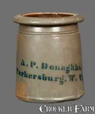 A.P. Donaghho, A. P. DONAGHHO / PARKERSBURG, WV Top Hat Form Stoneware Canning Jar