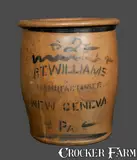 R. T. Williams, R. T. WILLIAMS / NEW GENEVA, PA Stoneware Cream Jar