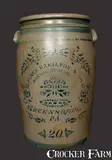 James Hamilton & Co., 20 Gal. JAMES HAMILTON & CO. / GREENSBORO, PA Stoneware Crock with Vibrant Stenciled and Freehand Decoration