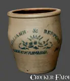 Williams And Reppert, WILLIAMS & REPPERT / GREENSBORO, PA Stoneware Crock, circa 1885, Stoneware