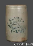 Stoneware Canning Jar Stenciled HAMILTON & JONES / GREENSBORO, PA by Hamilton & Jones, circa 1875, Stoneware, sold Mar 2013