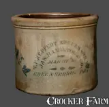 T. F. REPPERT / SUCCESSOR TO JAS. HAMILTON / GREENSBORO, PA Stoneware Crock by T.F. Reppert, circa 1880, Stoneware, sold Mar 2013