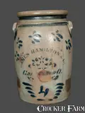 James Hamilton & Co., 4 Gal. JAMES HAMILTON & CO. / GREENSBORO, PA Stoneware Crock