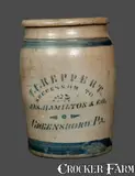 T.F. Reppert, T. F. REPPERT / GREENSBORO, PA Stoneware Crock, circa 1880, Stoneware