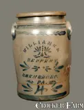 Williams And Reppert, WILLIAMS & REPPERT / GRENSBORO (sic), PA Stoneware Crock, circa 1885, Stoneware