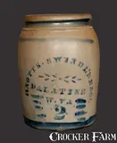 Swindler & Co., KNOTTS, SWINDLER & CO. / PALATINE, W. VA Stoneware Crock, circa 1875, Stoneware