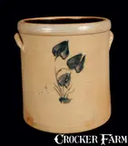 T.H. Gunther, T.H. GUNTHER / SHEBOYGAN, WI Stoneware Crock with Floral Decoration, circa 1866-1885, Stoneware