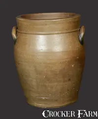 J. Buck, Rare Stoneware Jar Signed J. BUCK / COLDRUN, OH, mid 19th century, Stoneware
