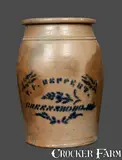 T.F. Reppert, T. F. REPPERT / GREENSBORO, PA Stoneware Crock, circa 1880, Stoneware