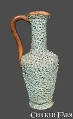 Speese & Son, Rare Ornamental Redware Ewer, Stamped SPEESE & SON / GETTYSBURG, PA, late 19th century, Redware