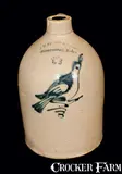 G. W. Fulper & Bros, G. W. FULPER & BROS / FLEMINGTON, NJ Stoneware Jug with Bird Decoration, circa 1875, Stoneware