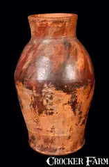 Speese & Son, Rare Large-Sized Redware Vase, Stamped SPEESE & SON / GETTYSBURG, PA, late 19th century, Redware