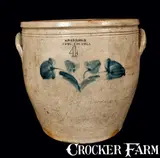 I. Seymour Troy Factory, I. SEYMOUR / TROY FACTORY Stoneware Crock with Floral Decoration, second quarter 19th century, Stoneware