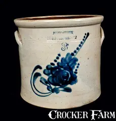 Adam Green, Rare ADAM GREEN / NEW BRUNSWICK, NJ Stoneware Crock, circa 1875, Stoneware