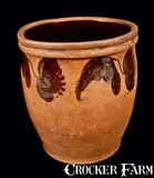 John W. Bell, JOHN W. BELL / WAYNESBORO Redware Jar with Manganese Tulip Decoration