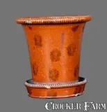 V. Rudolph, Rare V. RUDOLPH / SHIPPENSBURG, PA Redware Flowerpot, circa 1868-1888, Redware