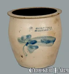 Sipe & Sons, SIPE & SONS / WILLIAMSPORT, PA Stoneware Cream Jar, late 19th century, Stoneware