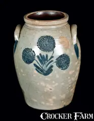 H.H. Zigler, Exceptional H. H. ZIGLER / NEWVILLE, PA Slip-Trailed Stoneware Jar, circa 1855, Stoneware