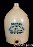 Geneva Magnetic Water, GENEVA MAGNETIC WATER / NEW YORK Stoneware Advertising Water Cooler, circa 1875, Stoneware