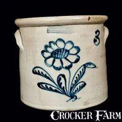 Burger & Co, BURGER & CO. / ROCHESTER, NY Stoneware Crock with Floral Decoration, circa 1878, Stoneware