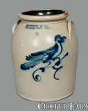 J. Norton & Co., J. NORTON & CO. / BENNINGTON, VT Stoneware Crock with Bird Decoration