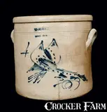 S. Hart, S. HART / FULTON, NY Stoneware Crock with Double Birds