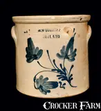M. Woodruff, M. WOODRUFF / CORTLAND Stoneware Crock with Floral Decoration