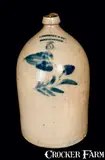 A. Lobdell & Co., Unusual A. LOBDELL & CO. / OGDENSBURGH, NY Stoneware Jug, mid 19th century, Stoneware