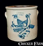 Ottman Bros, OTTMAN BROS. / FORT EDWARD, NY Stoneware Crock with Double Birds, circa 1880, Stoneware