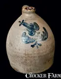 Wm. H. Ingell, WM. H. INGELL / TAUNTON, MASS. Stoneware Jug with Floral Decoration, circa 1845, Stoneware