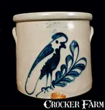 F. B. Norton, F. B. NORTON / WORCESTER, MA Stoneware Crock with Parrot Decoration, circa 1870, Stoneware