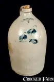 Julius Norton, JULIUS NORTON / BENNINGTON, VT Stoneware Jug with Floral Decoration, circa 1845, Stoneware
