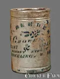 Herbert Behrens, Small H. F. BEHRENS / WHEELING, WV Stoneware Canning Jar, circa 1875, Stoneware