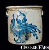 M. & T. Miller, M. & T. MILLER / NEWPORT, PA Stoneware Crock with Profuse Floral Decoration, circa 1870, Stoneware