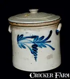COWDEN & WILCOX / HARRISBURG, PA Stoneware Crock w/ Lid by Cowden & Wilcox, circa 1865, Stoneware, sold Nov 2012