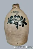 2 Gal. COWDEN & WILCOX / HARRISBURG, PA Stoneware Jug with Floral Decoration by Cowden & Wilcox, circa 1865, Stoneware, sold Nov 2012