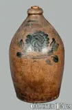 J.W. Cowden, J. W. COWDEN / HARRISBURG, PA Stoneware Jug with Floral Decoration, circa 1860, Stoneware